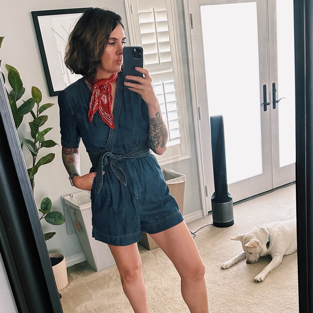 Pilcro Indigo Denim Romper